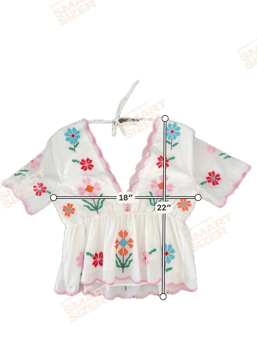 J.Marie Short Set Eloise White Floral Embroidered Top and Shorts - Picture 6 of 13